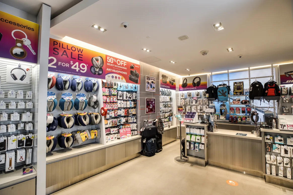 Headphones and electronics for sale at InMotion SFO