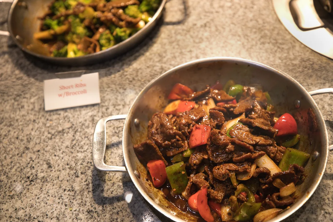 Beef based entrees at Koi Palace, SFO