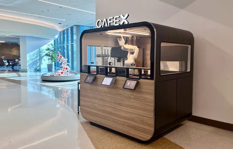 Cafe X robot coffee kiosk at Harvey Milk Terminal 1